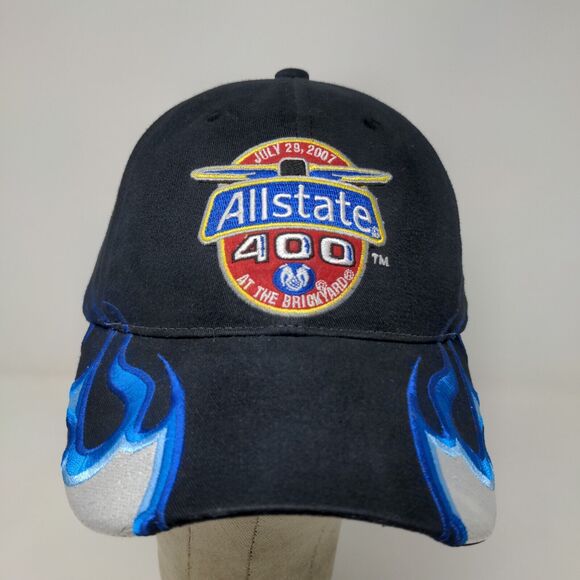 Main Gate Men's Allstate Brickyard 400 Strapback Hat Black 2007 Flames - Picture 3 of 11